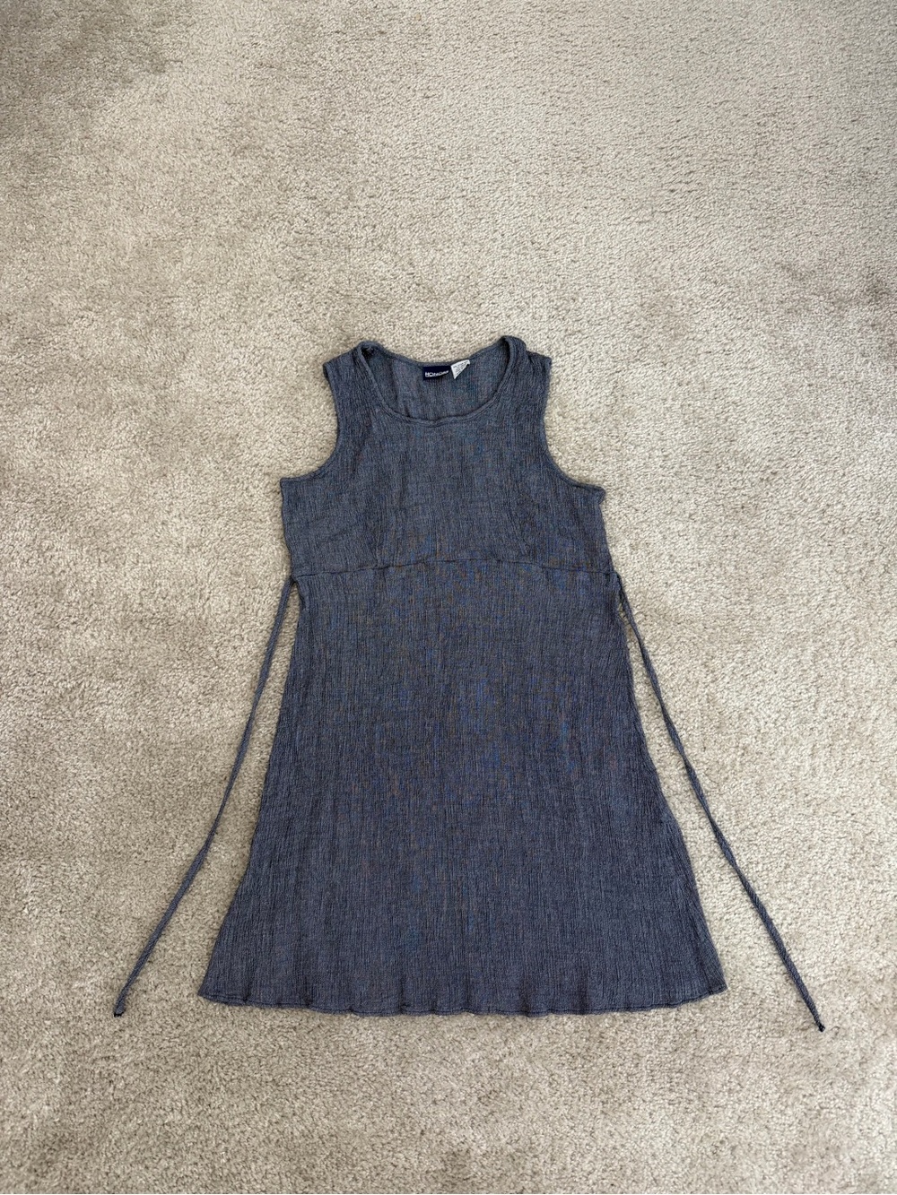 Vintage 90s Target Honors Crinkle Navy Midi Dress XL
